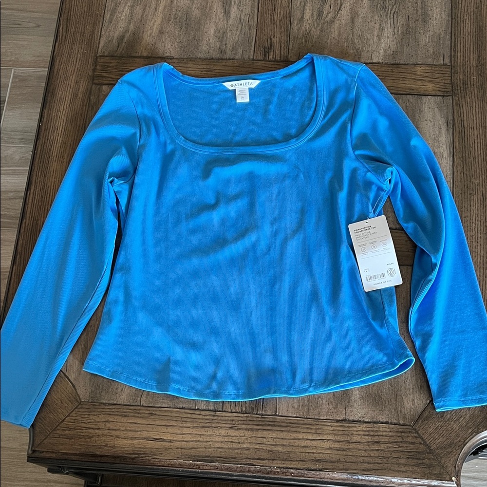 Athleta Women's Long Sleeve Scoop Neck Top Blue